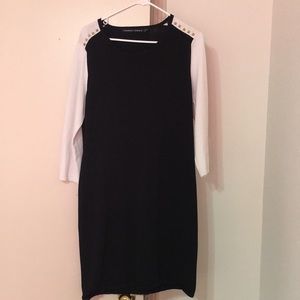 Black and white Ivanka Trump long sleeve dress